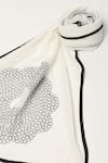 Shop_Abraham & Thakore_Ivory Sequin Flower Scarf _at_Aza_Fashions