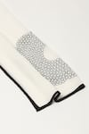 Abraham & Thakore_Ivory Sequin Flower Scarf _Online_at_Aza_Fashions