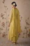 Kritika Dawar_Yellow Kurta And Dupatta Chanderi Embroidered Thread Notched Sequin Set _Online_at_Aza_Fashions