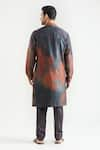 Shop_Countrymade_Brown Silk Printed Abstract Kurta _at_Aza_Fashions