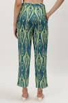 Buy_Musal_Blue Cotton Crepe Print Ikat Collared Neck Chrisette Shirt With Pant 