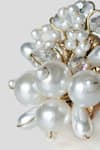 HOUSE OF D"ORO_White Pearls Arctic Daisy Embellished Ring _Online_at_Aza_Fashions