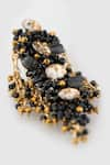 House of D'oro_Black Beads Palibin Embellished Dangler Earrings _Online_at_Aza_Fashions