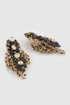 Buy_House of D'oro_Black Beads Palibin Embellished Dangler Earrings _Online_at_Aza_Fashions