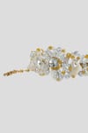 House of D'oro_Yellow Pearl Floral Embellished Bracelet _Online_at_Aza_Fashions