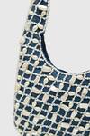 House of D'oro_Blue Pearl Embellished Hobo Bag _Online_at_Aza_Fashions