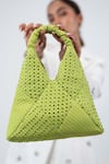 Buy_House of D'oro_Green Glass Beads Chartreuse Shoulder Bag _at_Aza_Fashions