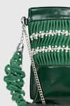 House of D'oro_Green Pearl Work Mobile Bag _Online_at_Aza_Fashions