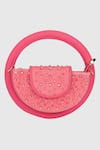 Shop_HOUSE OF D"ORO_Pink Glass Beads Sling Bag _at_Aza_Fashions