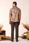 Shop_S&N by Shantnu Nikhil_Beige Silk Twill Printed Palm Trees Shirt _at_Aza_Fashions