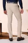 Shop_S&N by Shantnu Nikhil_Off White Rayon Solid Plain Straight Trouser _at_Aza_Fashions