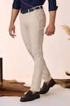 Shop_S&N by Shantnu Nikhil_Off White Rayon Solid Plain Straight Trouser _Online_at_Aza_Fashions