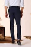 Shop_S&N by Shantnu Nikhil_Blue Cotton Solid Plain Straight-legged Trouser _at_Aza_Fashions