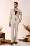 Buy_S&N by Shantnu Nikhil_Off White Linen Solid Cargo Trouser _at_Aza_Fashions