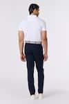 Shop_S&N by Shantnu Nikhil_White Giza Cotton Embroidered Thread Plain Polo T-shirt _at_Aza_Fashions