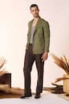 Buy_S&N by Shantnu Nikhil_Green Lyocell Embellished Crest Placed Jacket _at_Aza_Fashions