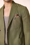 Buy_S&N by Shantnu Nikhil_Green Lyocell Embellished Crest Placed Jacket _Online_at_Aza_Fashions