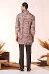 Shop_S&N by Shantnu Nikhil_Beige Crepe Jersey Printed Safari Kurta _at_Aza_Fashions