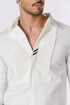 S&N by Shantnu Nikhil_White Poly Viscose Suiting Pintucks Placket Shirt _Online_at_Aza_Fashions