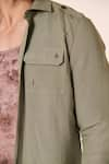 Buy_S&N by Shantnu Nikhil_Green Rayon Embellished Crest Flap Pocket Shirt _Online_at_Aza_Fashions