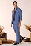 Shop_S&N by Shantnu Nikhil_Blue Rayon Embellished Crest Flap Pocket Shirt _Online_at_Aza_Fashions