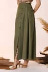 Shop_S&N by Shantnu Nikhil_Green Lyocell Plain Wrapped Skirt _Online_at_Aza_Fashions