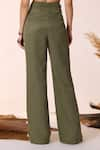 Shop_S&N by Shantnu Nikhil_Green Lyocell Plain High Waisted Trouser _at_Aza_Fashions