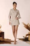 Buy_S&N by Shantnu Nikhil_Beige Poly Blend Collar Neck Front Patch Pocket Shirt _at_Aza_Fashions