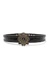 Buy_S&N by Shantnu Nikhil_Brown Aerial Crest Belt _at_Aza_Fashions