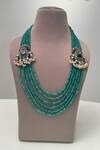 Buy_Hilo Design_Green Bead Stone Embellished Necklace _at_Aza_Fashions