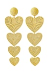 Buy_Radhika Agrawal Jewels_Gold Plated Labyrinthe Heart Danglers _at_Aza_Fashions