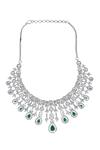 Shop_Auraa Trends_Green Stones, Diamonds American Studded Necklace Set 