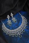 Buy_Auraa Trends_Green Stones, Diamonds American Studded Necklace Set _Online