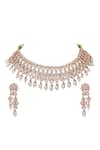 Auraa Trends_Gold Plated Crystals, Pearls Kundan Studded Necklace Set _Online_at_Aza_Fashions