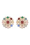 Auraa Trends_Multi Color Artificial Stones Navratna Studded Earrings _Online_at_Aza_Fashions