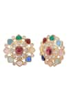 Buy_Auraa Trends_Multi Color Artificial Stones Navratna Studded Earrings _Online_at_Aza_Fashions