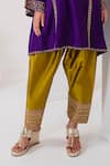 Buy_AKARA_Purple Taffeta Silk Embroidery Zardozi Mandarin Sequin Work Kurta And Salwar Set _Online_at_Aza_Fashions