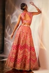 Shop_AKARA_Pink Taffeta Silk Embroidery Thread Round Geometric Lehenga Set _at_Aza_Fashions