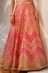 Buy_AKARA_Pink Taffeta Silk Embroidery Thread Round Geometric Lehenga Set _Online_at_Aza_Fashions