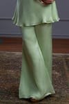 Christina_Green Satin Organza Embroidery Sequin Round Altis Bloom Land Tunic With Sharara _Online_at_Aza_Fashions