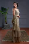 Shop_Christina_Beige Silk Embroidery Phool Mahal Square Neck Rosaria Kurta Sharara Set _at_Aza_Fashions