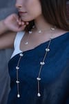 Do Taara_White Pearls Embellished Long Chain Necklace _Online_at_Aza_Fashions