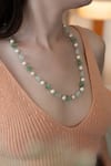 Buy_Do Taara_Green Fluorite Stones Embellished Necklace _at_Aza_Fashions