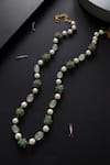 Shop_Do Taara_Green Fluorite Stones Embellished Necklace _at_Aza_Fashions