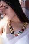 Buy_Do Taara_Multi Color Kundan Embellished Long Necklace _at_Aza_Fashions