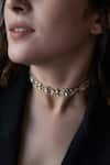 Buy_Do Taara_Silver Plated Polki Embellished Choker Necklace _at_Aza_Fashions