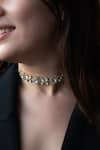 Do Taara_Silver Plated Polki Embellished Choker Necklace _Online_at_Aza_Fashions