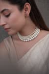 Buy_Do Taara_White Pearl Embellished Choker _at_Aza_Fashions