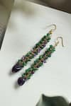 Shop_Do Taara_Purple Natural Stone Handcrafted Dangler Earrings _at_Aza_Fashions