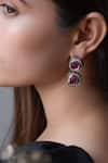 Do Taara_Pink Natural Stone Victorian Earrings _Online_at_Aza_Fashions